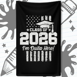 Banderoles Class of 2026 Graduation Distressed Flag Design