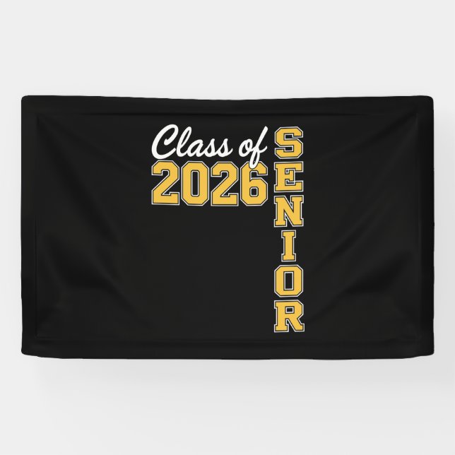 Banderoles Class Of 2026 Senior Yellow Graduation Graduate (Horizontal)
