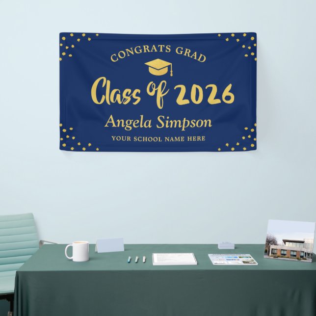 Banderoles Classe d'affichage 2026 Dark Blue Gold (Salon professionnel)