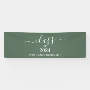 Banderoles Classe de 2024 Sage Green Graduation Simple