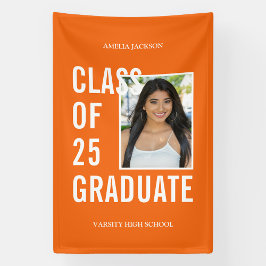 Banderoles Classe De 2025 Diplômé Orange Photo