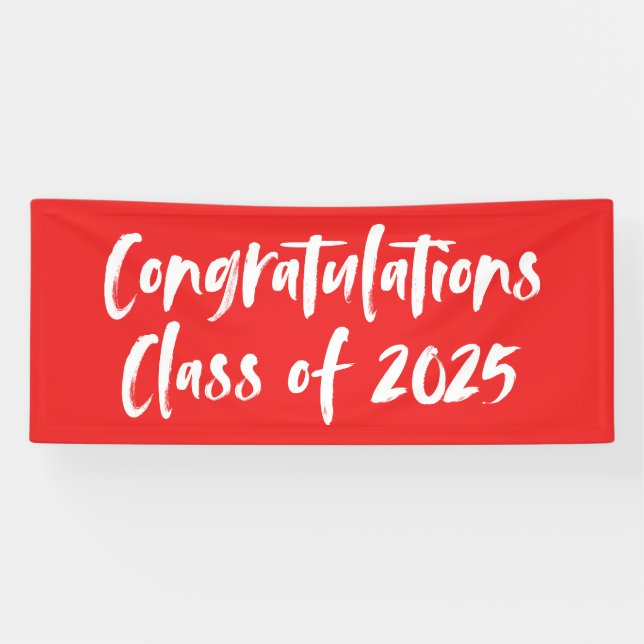 Banderoles Classe de félicitations de 2025 Red Graduation (Horizontal)