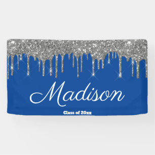 Banderoles Classe de Graduation Party Blue Silver sur mesure