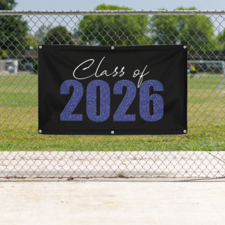 Banderoles Classe de Parties scintillant bleu marine de 2026