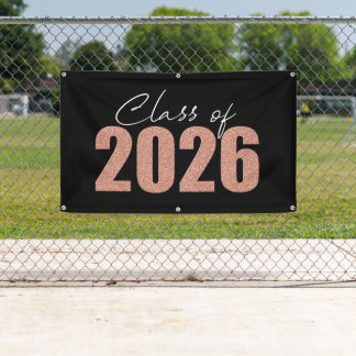 Banderoles Classe de Parties scintillant or rose de 2026