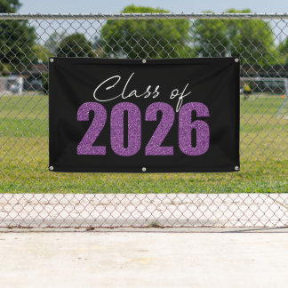 Banderoles Classe de Parties scintillant pourpre de 2026