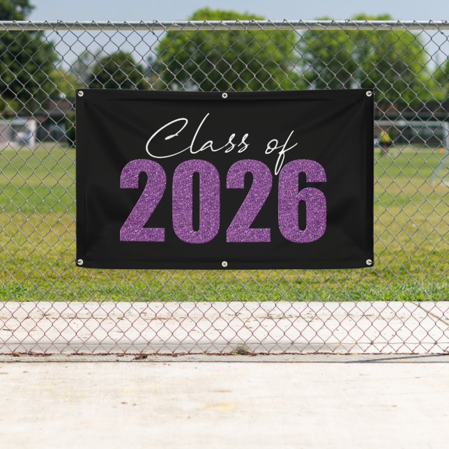 Banderoles Classe de Parties scintillant pourpre de 2026 (En situation)