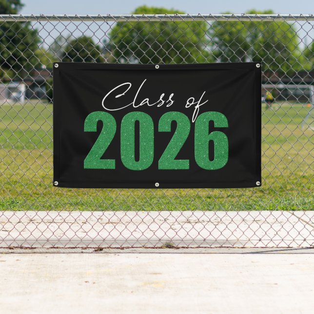 Banderoles Classe de Parties scintillant verte de 2026 (En situation)
