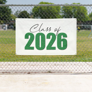 Banderoles Classe de Parties scintillant verte de 2026