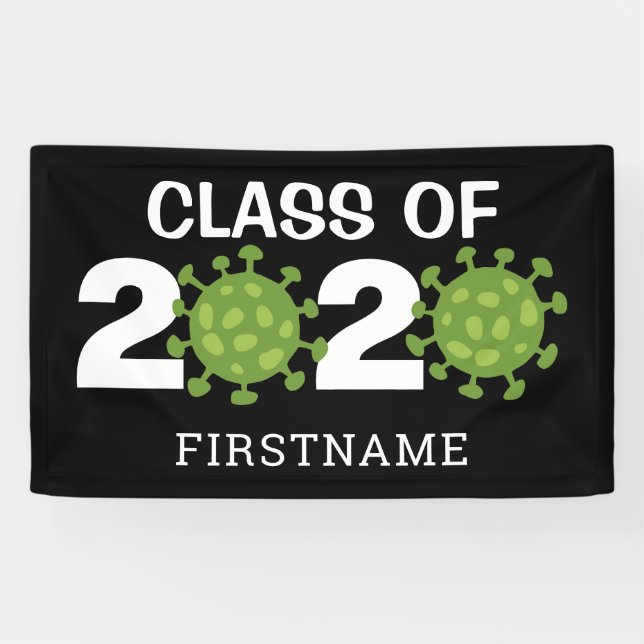 Banderoles Classe drôle de virus de 2020 Virtual Graduation N (Horizontal)