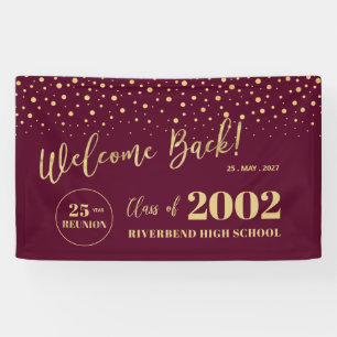 Banderoles Classe Gold & Red Confetti - Réunion Bienvenue