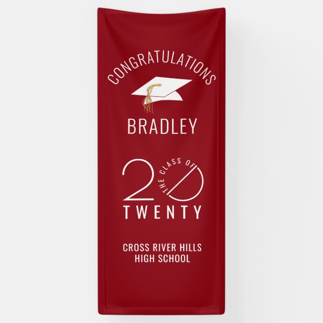 Banderoles CLASSE Moderne DE 20XX Red Graduation Door (Vertical)