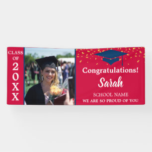 Banderoles Classe Photo Du Cardinal Red & Navy Graduation De 