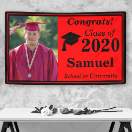 Banderoles Classe photo Red Black One de 2024 Graduation