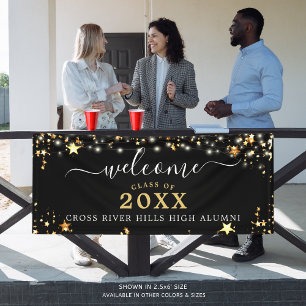 Banderoles Classe Reunion Welcome Gold Stars Couleur personna