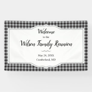 Banderoles Classic Buffalo Plaid Check Black White Event