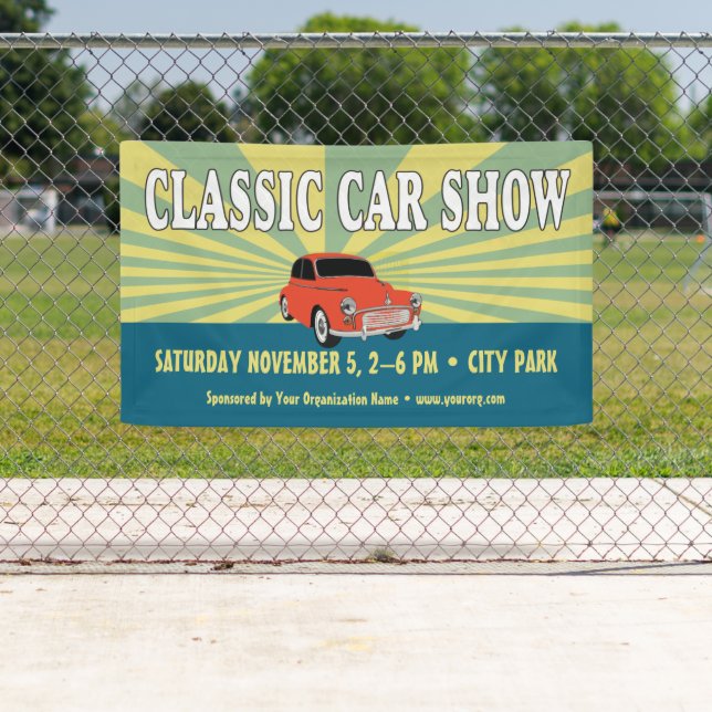 Banderoles Classic Car Show Retro Style (En situation)