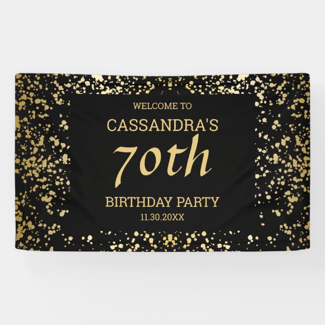 Banderoles Classy Egypt Gold arrose noir Anniversaire (Horizontal)