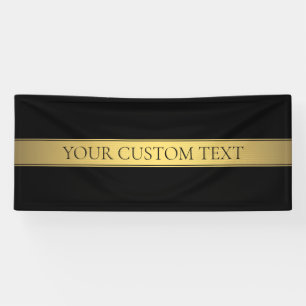 Banderoles Classy Faux Gold Stripe & Black Arrière - plan ou