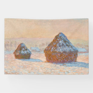 Banderoles Claude Monet - Meules, Effet de Neige, Le Matin