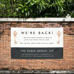 Banderoles Clé vintage   Réouverture de l'entreprise immobili