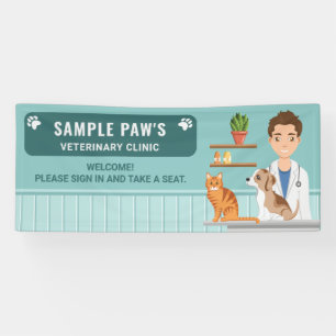 Banderoles Clinique vétérinaire Vet Homme Hôpital animal Bien