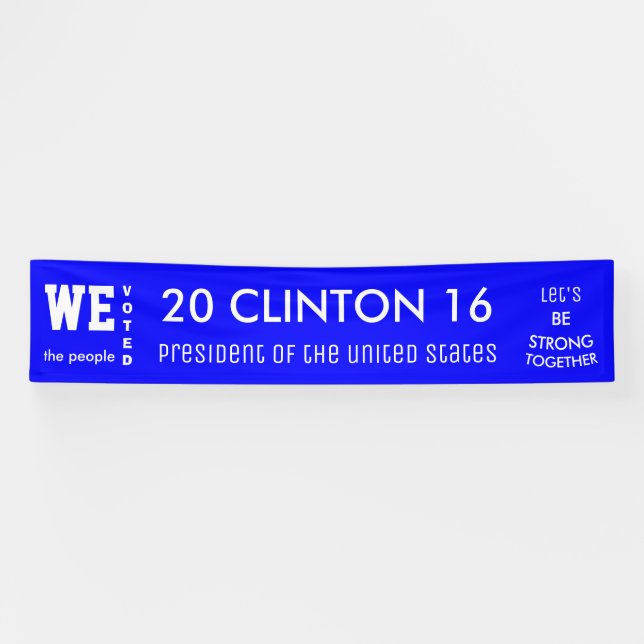 Banderoles Clinton Popular Vote 2016 Président des Etats-Unis (Horizontal)