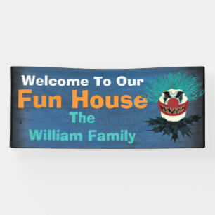 Banderoles Clown effrayant mauvais de Halloween