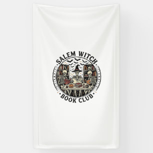 Banderoles Club de lecture de Salem Witch Livre Squelette Vin