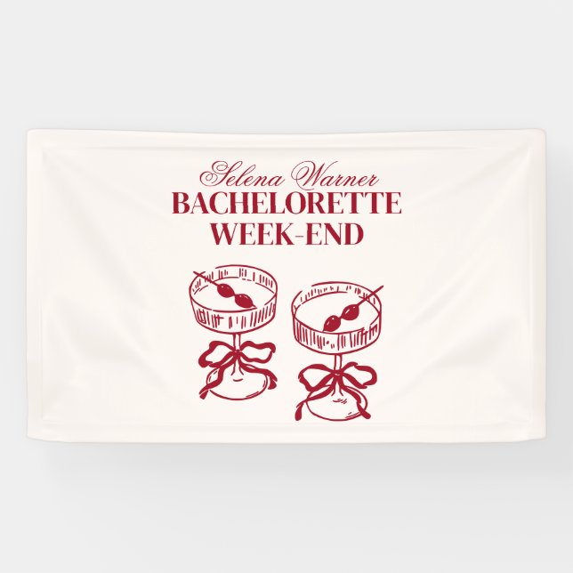 Banderoles Cocktails modernes Bachelorette Week-end (Horizontal)