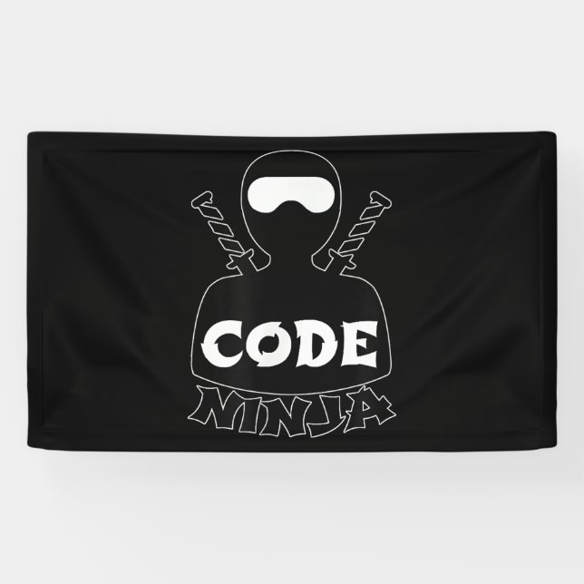 Banderoles Code Ninja Computer Coding Engineer Funny Lovers (Horizontal)