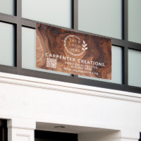Code QR de logo de menuiserie en bois moderne élég