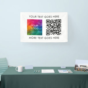Banderoles Code QR de logo de société commerciale élégant mod