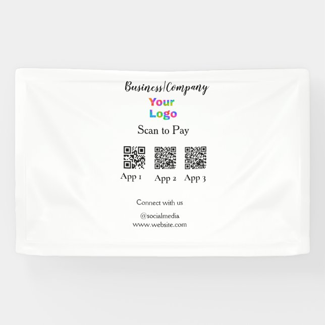 Banderoles Code QR du logo de l'entreprise pour le paiement p (Horizontal)