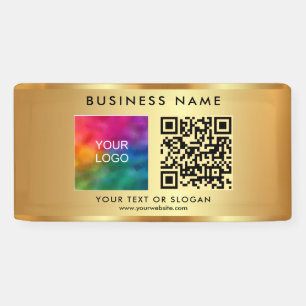 Banderoles Code QR personnalisé Nom du logo commercial Gold I