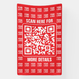 Banderoles Code QR promotionnel (modifiable) avec Motif Logo