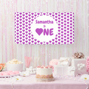 Banderoles Coeur 1er anniversaire