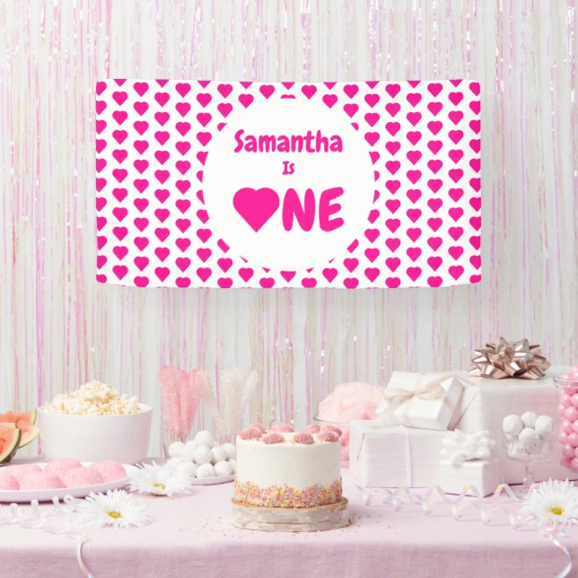 Banderoles Coeur 1er anniversaire (Fête)