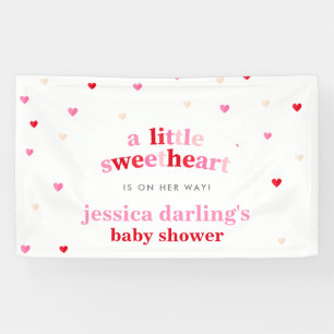 Banderoles Coeur Valentine Thème Bébé Fille Douche Rouge R