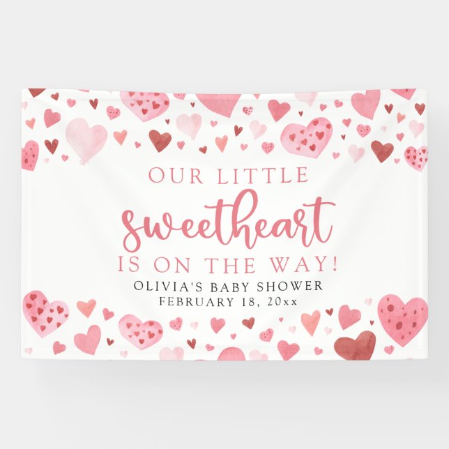 Banderoles Coeurs Petit Ami Baby shower Valentin (Horizontal)