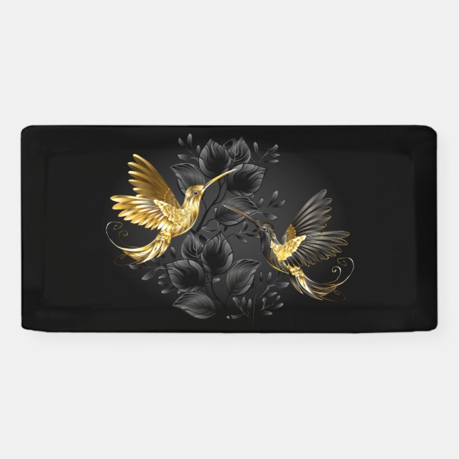 Banderoles Colibri noir et or (Horizontal)