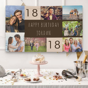 Banderoles Collage de photos 7 Photo personnalisée 18e anniv
