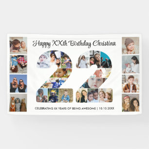 Banderoles Collage de photos du 22e anniversaire Numéro 22