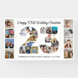 Banderoles Collage de photos du 23e anniversaire Numéro 23