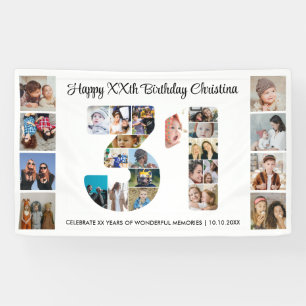Banderoles Collage de photos numéro 31 pour fête d'anniversai