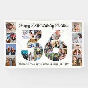 Banderoles Collage de photos numéro 36 pour la fête d'anniver