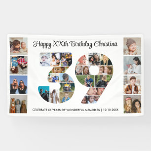Banderoles Collage de photos numéro 39 pour la fête d'anniver