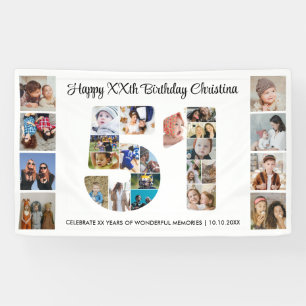 Banderoles Collage de photos numéro 51 pour fête d'anniversai
