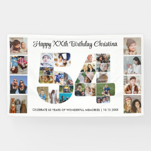 Banderoles Collage de photos numéro 54 pour la fête d'anniver