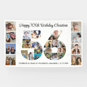 Banderoles Collage de photos numéro 56 pour la fête d'anniver